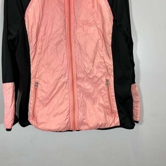 Calvin Klein Performance Women’s Pink Black Slick Full Zip Athletic Jacket - Picture 3 of 14